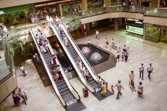 Shoppers in Queensgate Shopping Centre.