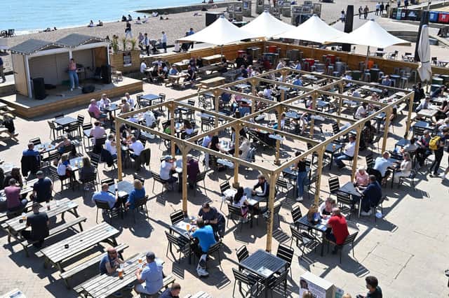 Here are some of the best restaurants with outdoor seating in Worthing according to Tripadivsor. (Photo by Glyn KIRK / AFP) (Photo by GLYN KIRK/AFP via Getty Images)