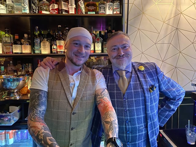 Polygon owner Andrew Harrod with Alex Carrero