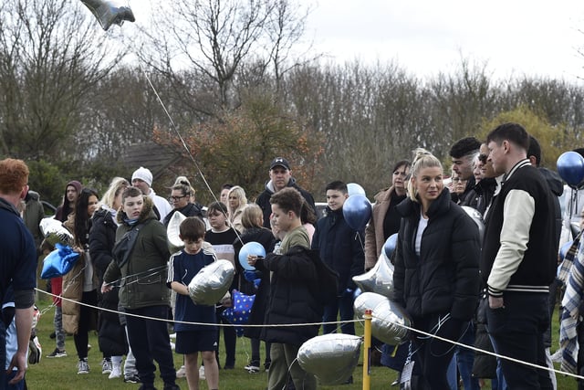 Hundreds of people turned up at Gunthorpe Harriers' Campbell Drive pitches to pay tribute to Kyran.
