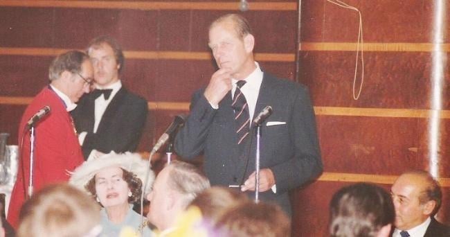 Prince Philip at the Taxi Charity's annual meeting in 1979. Pic: Gerry Dunn