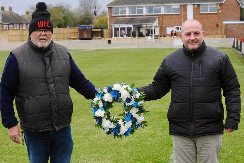 Stuart Slaney and Keith Croft pay their respects to Ralph Prodger / Picture: Stephen Goodger