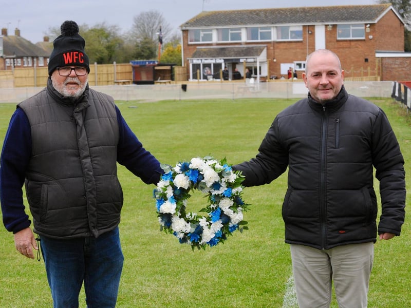Stuart Slaney and Keith Croft pay their respects to Ralph Prodger / Picture: Stephen Goodger