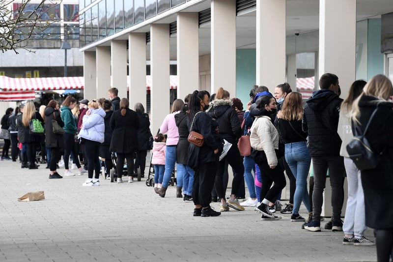 queues outside Centre: MK on April 12