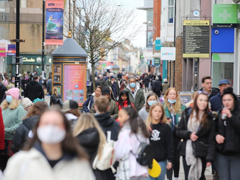 Worthing town centre opened for business again today, as lockdown restrictions eased