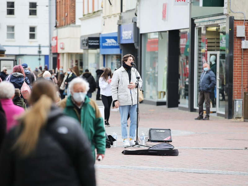Worthing town centre opened for business again today, as lockdown restrictions eased
