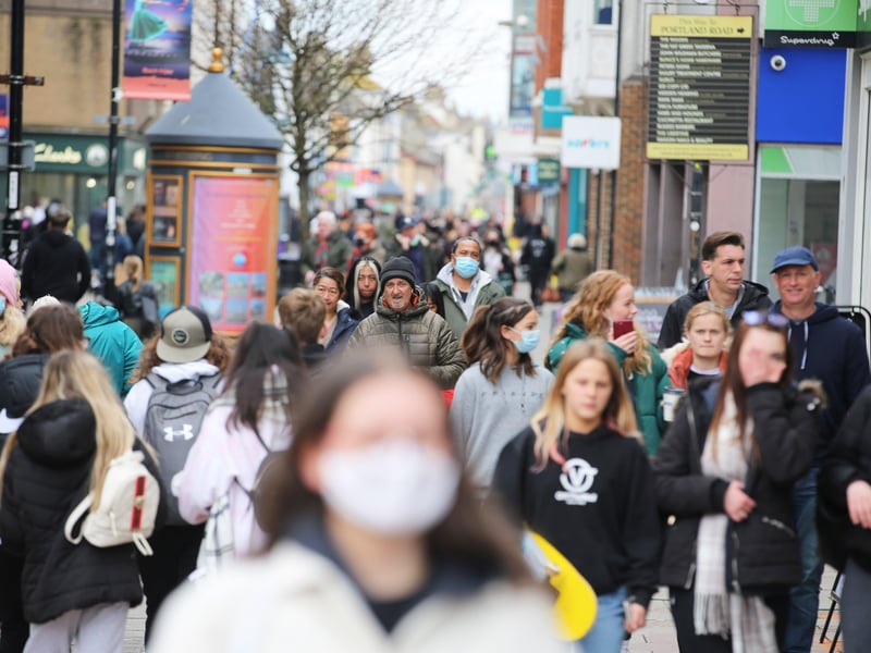 Worthing town centre opened for business again today, as lockdown restrictions eased