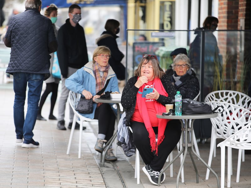 Shoreham town centre opened for business again today as lockdown restrictions eased.