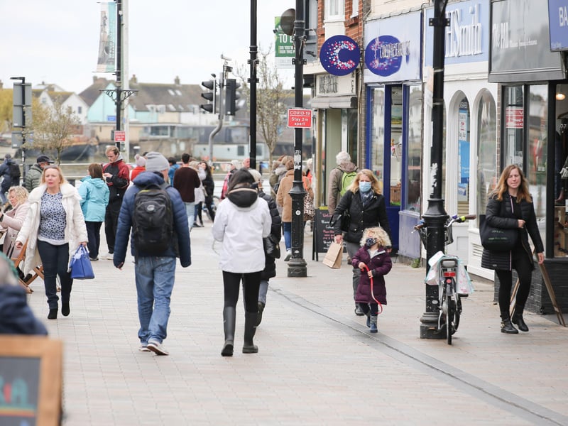 Shoreham town centre opened for business again today as lockdown restrictions eased.