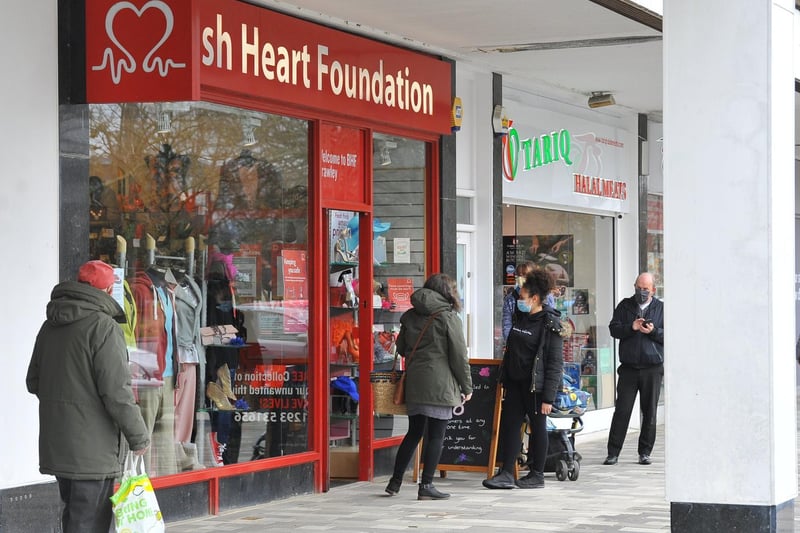 Shoppers browse the British Heart Foundation
