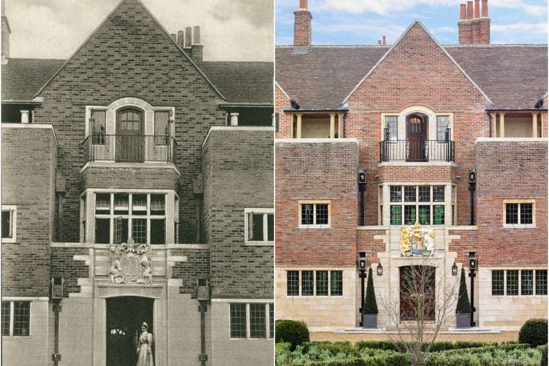 The main entrance to the sanatorium on the King Edward VII Estate, then and now