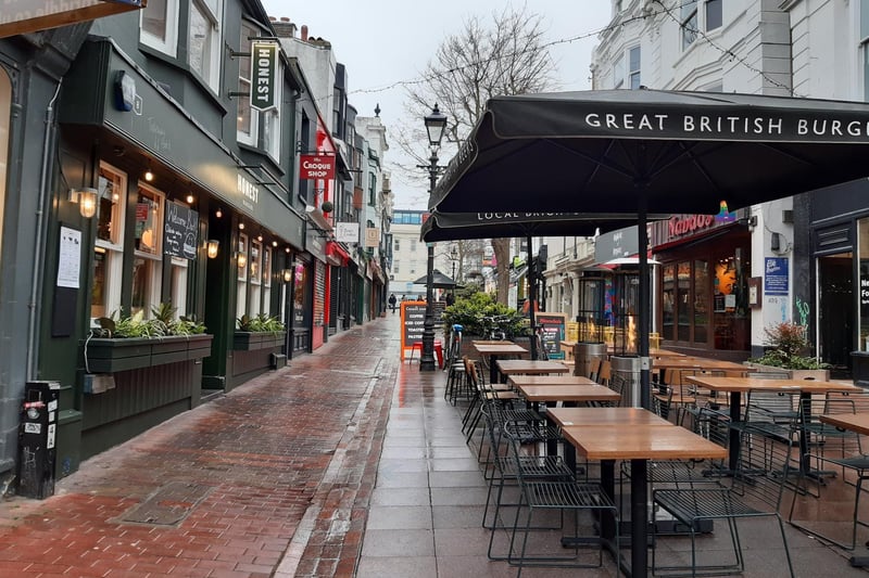 Honest Burgers in Duke Street has plenty of seating, although the weather was not great on Monday morning...
