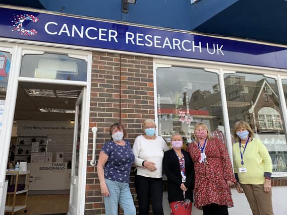 The team at Bognor's Cancer Research UK charity shop, on High Street