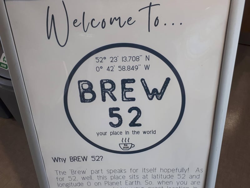 Brew 52 offers a choice of drinks and snacks in a designer setting
