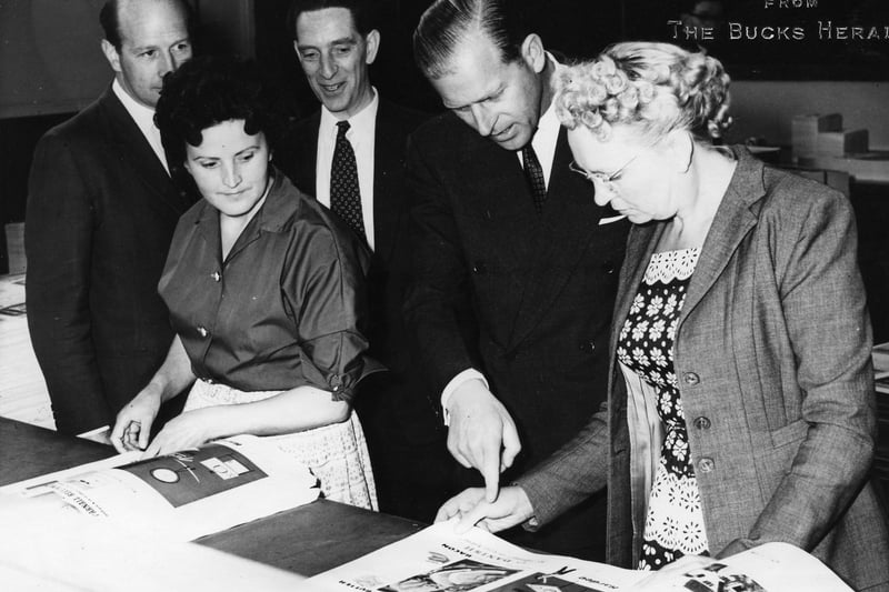 Prince Philip's visit to Hazell Watson and Viney’s factory in Aylesbury in 1958