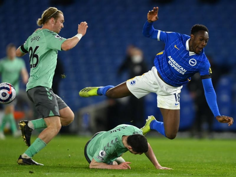 Attacked off the left and looked a threat but just couldn't find a way through. Had one effort in the second half excellently blocked by Everton's Ben Godfrey. Frustrating evening!