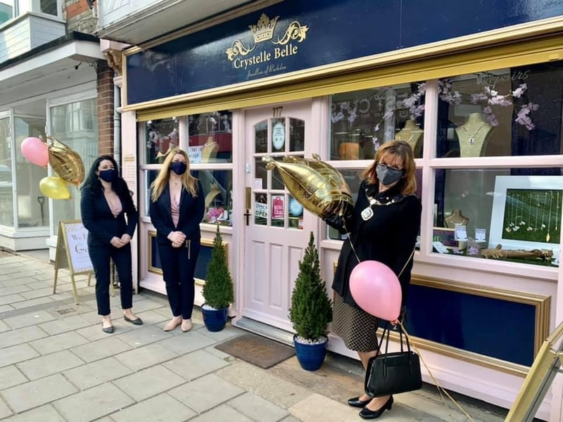 Crystelle Belle welcomed its customers back with balloons outside