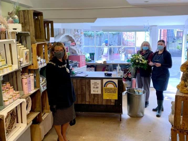 The mayor visited numerous businesses during the day and will be doing the same again tomorrow morning (Wednesday)
