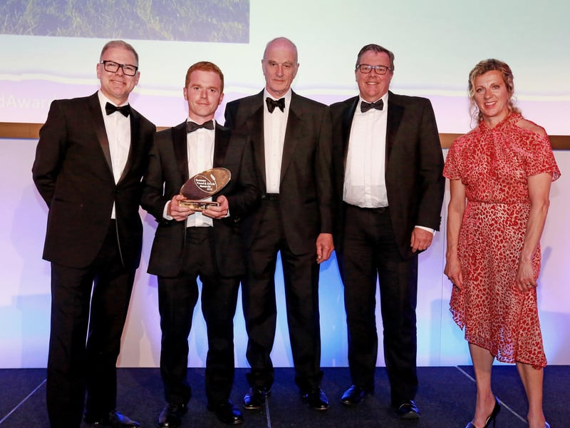 Young farmer: Kate Lywood, of Marshalls Farm, Kirdford, West Sussex. Her husband Jeremy Way was at the awards to accept the trophy