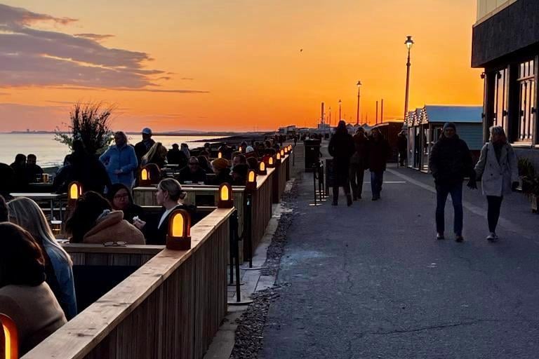 The beachdeck is right beside the prom on Hove seafront