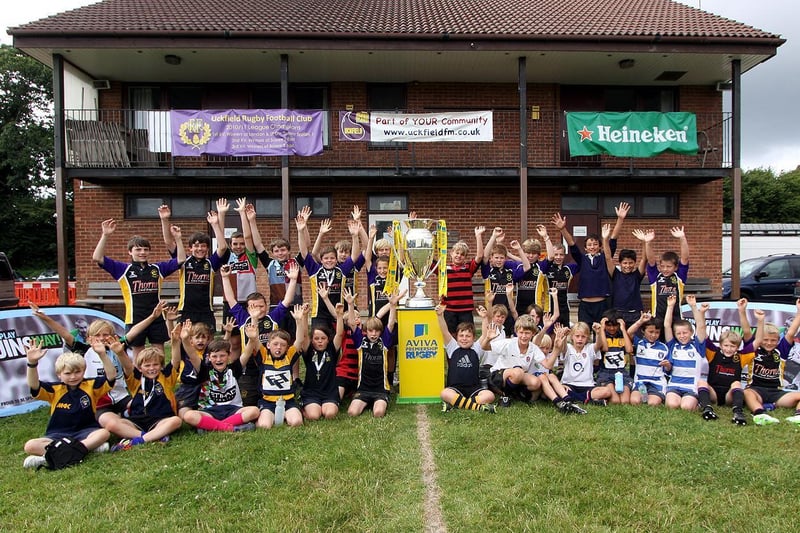 The Premiership Trophy at a Harlequins camp at Uckfield RFC / Picture: Ron Hill