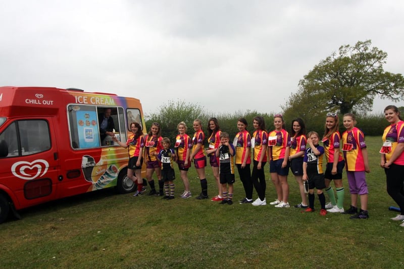 Uckfield RFC Vixens line up for some pre-match refreshment / Picture: Ron Hill