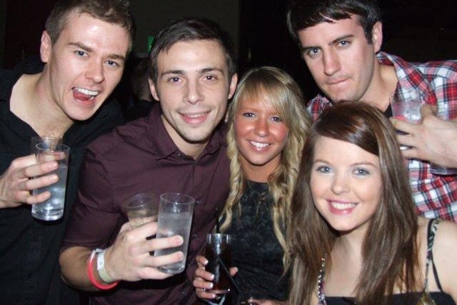 A group of friends on a night in Crawley in 2009