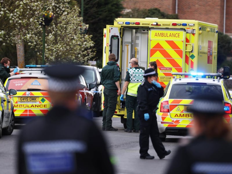 Paramedics have joined police officers at the scene. Photo: Eddie Mitchell