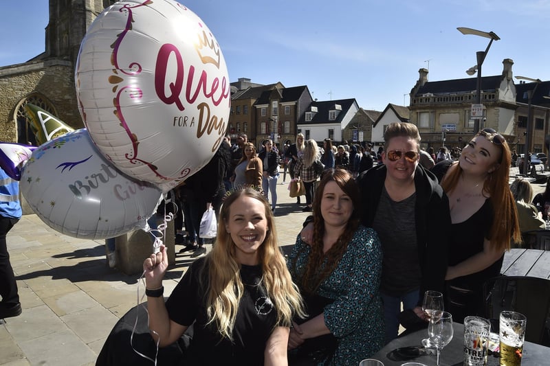 Customers at the Queen's Head in Cathedral Square enjoy the warm weather on Saturday. Pictures: David Lowndes.