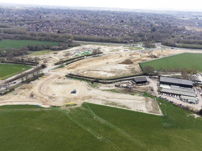 The development is on a green field site off Rusper Road
