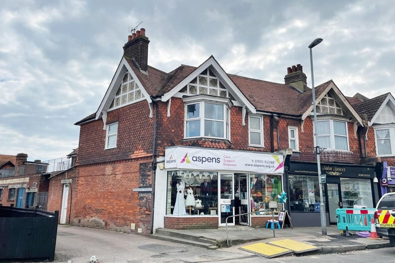 7 to 9 Brassey Avenue, Eastbourne: Listed as a mixed-use residential and commercial investment property, this lot is on offer freehold with a guide price of £145,000 to £155,000. The ground floor is let to charity Aspens and the first floor flat is sold on a long lease