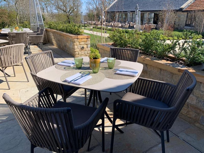 The Eyas restaurant terrace at The Falcon Hotel in Castle Ashby is now open on Wednesdays through to Sundays. They have an exclusive outside menu and you can also sit out on the East Wing terrace for afternoon and evening drinks. They will be serving afternoon tea from April 28.