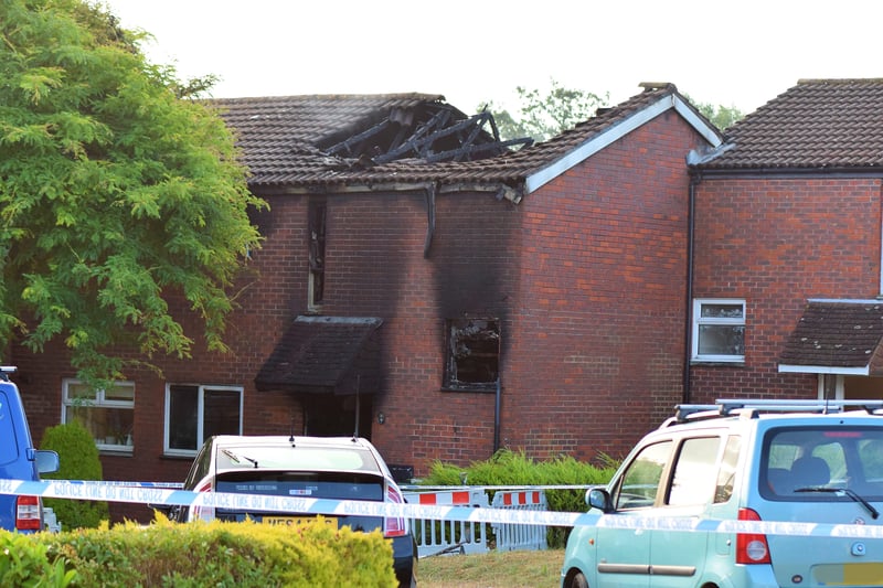 The scene after the blaze in Croxden Way, Eastbourne. Picture: Dan Jessup SUS-181007-080440001
