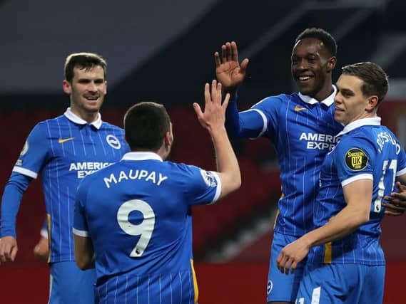 Brighton's Danny Welbeck will be assessed ahead of kick-off at Bramall Lane today