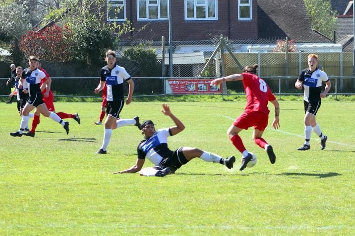 Action from East Preston's 1-0 win over Pagham / Picture: Roger Smith