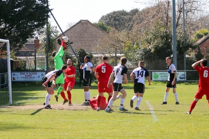 Action from East Preston's 1-0 win over Pagham / Picture: Roger Smith