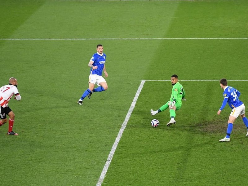 No chance with David McGoldrick's goal. Good distribution