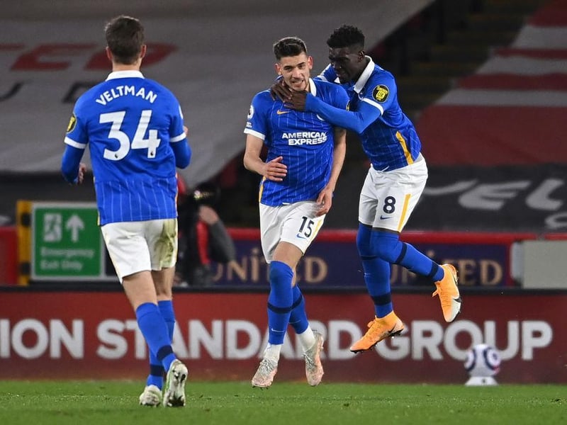 Thought he'd scored his first PL goal for Brighton but his second half effort was chalked off by VAR for offside. Replaced by Connolly on 67