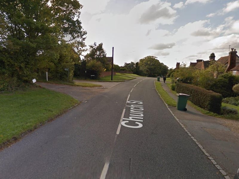 The second biggest price hike was in Rudgwick, Slinfold & Barns Green where the average price rose to £628,311, up by 18.8 per cent on the year to September 2019. Overall, 71 houses changed hands here between October 2019 and September 2020, a drop of 3 per cent. Photo: Google Streetview