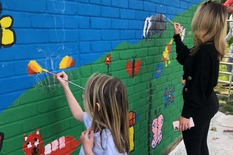 The community helped create the mural