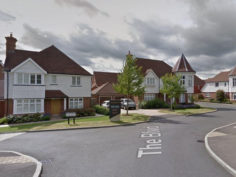 The sixth biggest price hike was in Horsham West where the average price rose to £418,908, up by 11.3 per cent on the year to September 2019. Overall, 178 houses changed hands here between October 2019 and September 2020, a drop of 19 per cent. Photo: Google Streetview