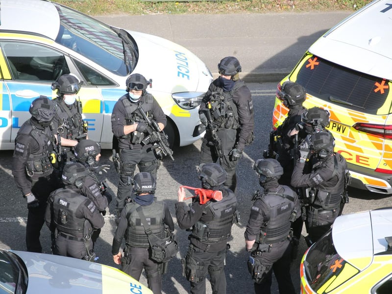 Police in Crawley this afternoon