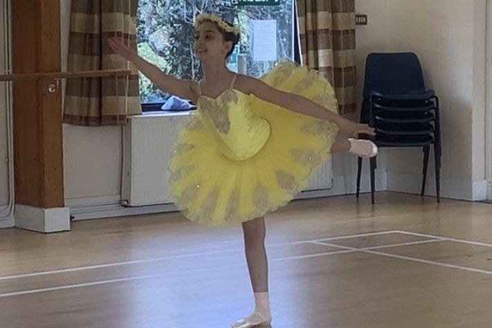 Elisa Stanciu, ten, performs her ballet solo