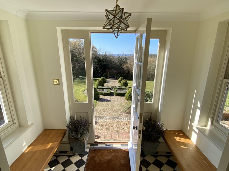 The entrance to the seven-bed house