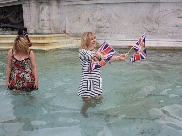 Yvonne continued: "The sun was beaming and it was so hot, the party atmosphere (and wine) got hold of everyone and before I knew it, I was dancing in the fountain in front of Buckingham Palace waving flags!
"It's a fun memory and a story I can share when I'm old and grey!"
Photo: Yvonne McKeown