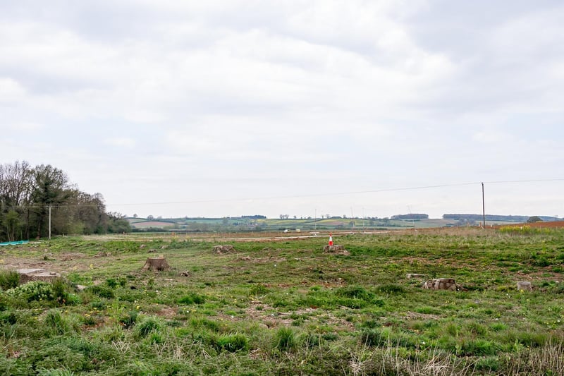 Trees have been felled in the countryside near Leamington for the HS2 project.