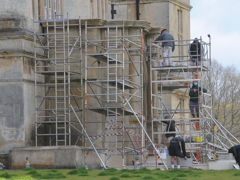 Filming for The Flash at Burghley House