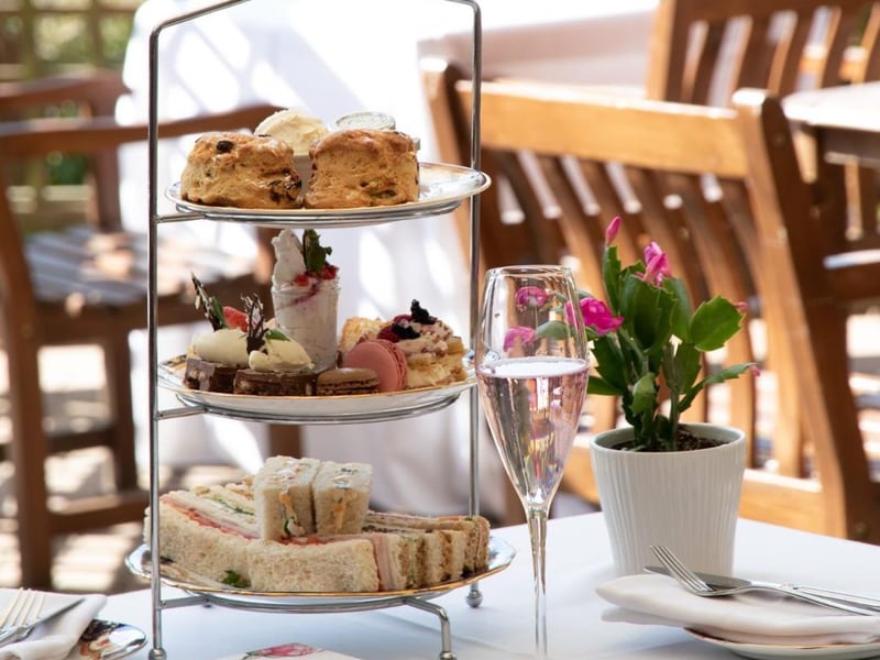 Enjoy a beautiful vintage afternoon tea at Kettering Park Hotel and Spa with delicious sandwiches, scones, cakes and pastries. They are served daily from noon to 5pm. Call 01536 416666 to book a table on their terrace.
