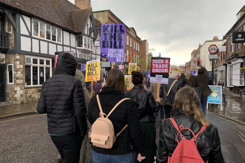 Kill the bill protest in Chichester. May 1