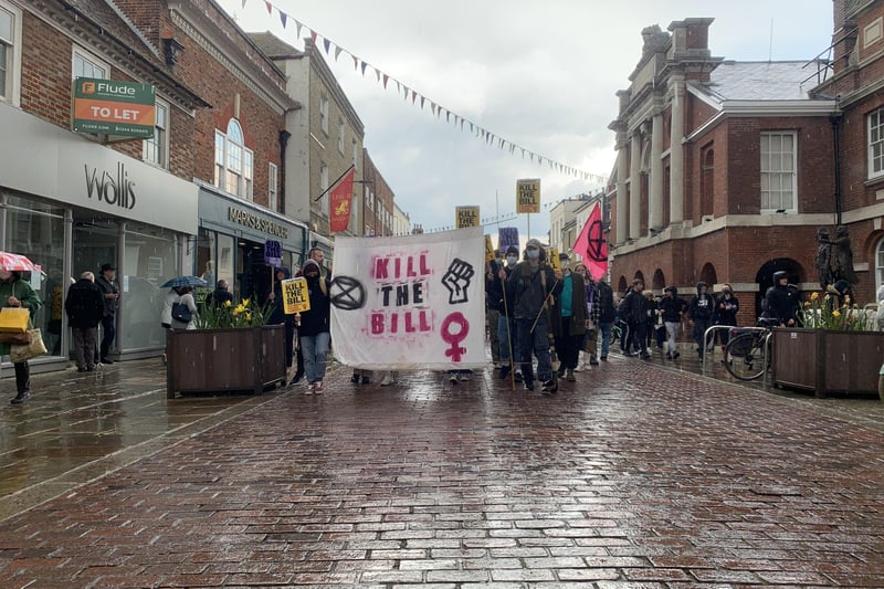 Kill the bill protest in Chichester May 1.